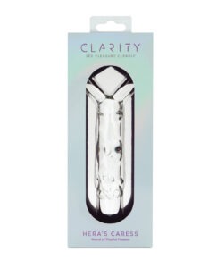 Clarity Heras Caress Glass Dildo - Elegant 5.9-Inch G-Spot and Prostate Stimulator with Circular Handle