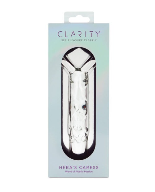 Clarity Heras Caress Glass Dildo - Elegant 5.9-Inch G-Spot and Prostate Stimulator with Circular Handle