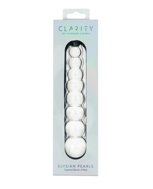 Clarity Elysian Pearls Beaded Glass Dildo – 6.7 Inch Insertable Length for G-Spot & Temperature Play
