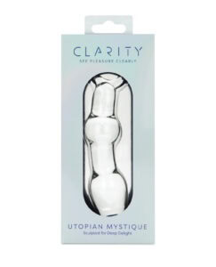 Clarity Utopian Mystique Glass Dildo – 5.2-inch Ribbed Anal Stimulator for Deep Pleasure