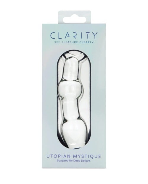 Clarity Utopian Mystique Glass Dildo – 5.2-inch Ribbed Anal Stimulator for Deep Pleasure