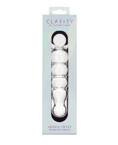 Clarity Heras Tryst Glass Dildo – Handblown Borosilicate with Circular Handle for Precise G-Spot & Prostate Stimulation