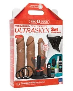 Vac-U-Lock Vibrating Dual Density ULTRASKYN Set by Doc Johnson – Caramel