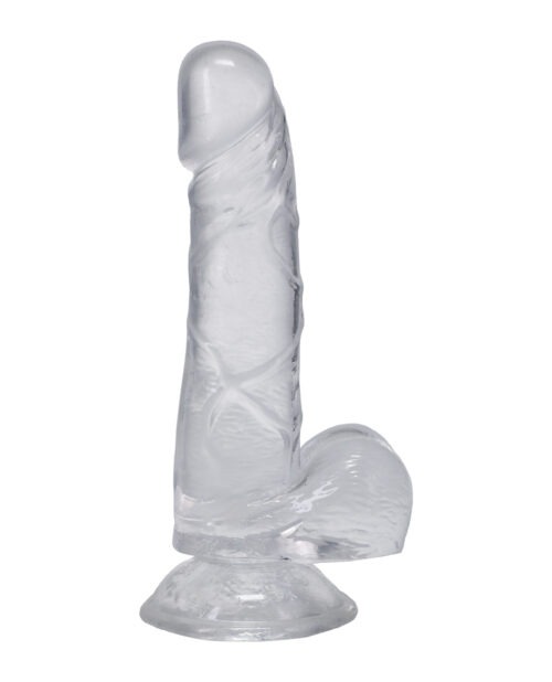 In A Bag 6-Inch Clear Dick with Balls - Realistic TPE Dildo with Suction Cup Base