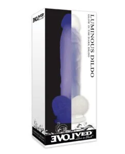 Evolved Luminous Dildo Non Vibrating - Purple with Glowing Inner Core and Suction Cup