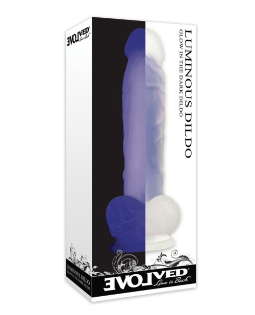 Evolved Luminous Dildo Non Vibrating - Purple with Glowing Inner Core and Suction Cup