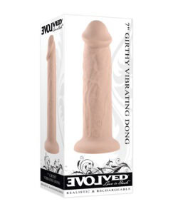Evolved 7-inch Girthy Realistic Vibrating Dildo with Powerful Suction Base and 10 Vibration Modes