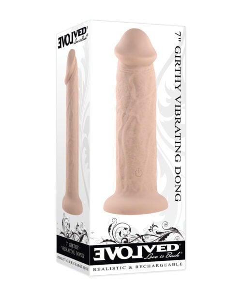 Evolved 7-inch Girthy Realistic Vibrating Dildo with Powerful Suction Base and 10 Vibration Modes