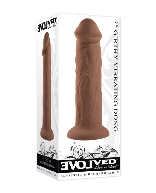 Evolved 7-inch Girthy Vibrating Dildo with Realistic Texture and Powerful Suction Base