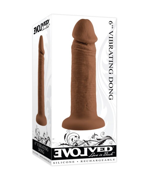 Evolved 6-inch Vibrating Dong with Realistic Features and Powerful Suction Base