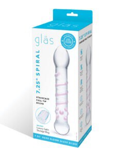 Glas Spiral Staircase Full Tip Glass Dildo - Handblown, Hypoallergenic and Temperature Responsive