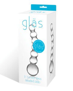 Glas 5-Inch Curved Glass Beaded Dildo – Hypoallergenic Borosilicate Glass Adult Toy