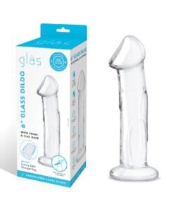 Glas 6-inch Realistic Glass Dildo with Veined Texture and Flat Base