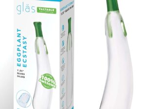 Glas Eggplant Ecstasy 7.25-inch Handblown Glass Dildo for Sensory Play and Pleasure