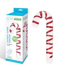 Glas Candy Cane Dream 7.5-Inch Glass Dildo - Festive and Beginner-Friendly