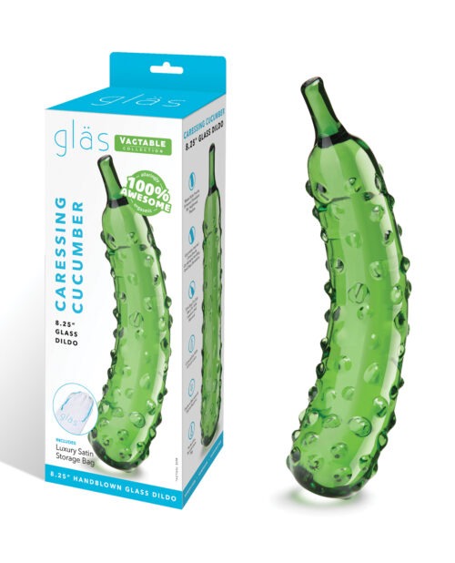Glas Caressing Cucumber 8.25-inch Glass Dildo for Sensory and Pleasure Play