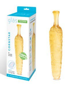 Glas 8" Cornstar Glass Dildo with Corn-on-the-Cob Design by Glas