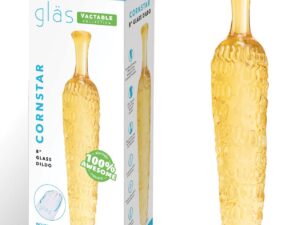 Glas 8" Cornstar Glass Dildo with Corn-on-the-Cob Design by Glas