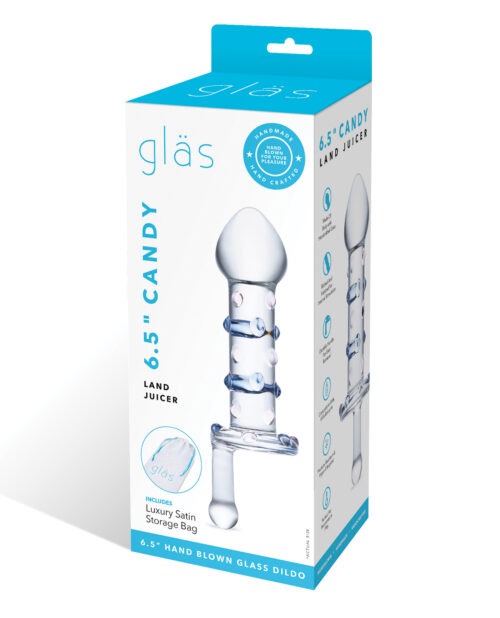 Glas Candy Land Juicer Glass Dildo - Handblown, Hypoallergenic, 6.5 Inches Overall Length