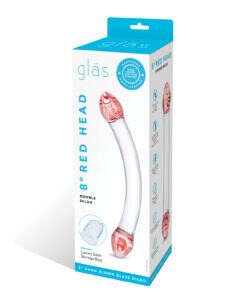 Glas Red Head Double Glass Dildo – Handcrafted Couples-Friendly G-Spot Stimulator with Temperature Play