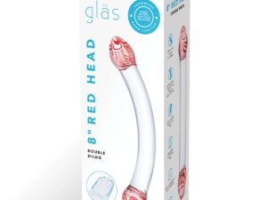 Glas Red Head Double Glass Dildo – Handcrafted Couples-Friendly G-Spot Stimulator with Temperature Play