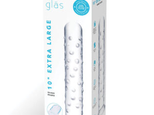 Glas 10-inch Extra Large Glass Dildo - Clear with Ridges for Intense Pleasure