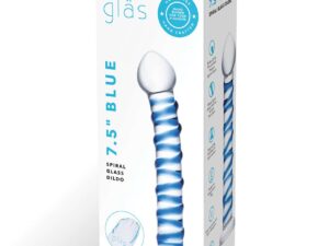 Glas Spiral Blue Glass Dildo – Handcrafted Artisanal Pleasure Toy with G-Spot Activation and Safe Base