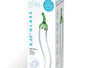 Glas Glass Naturals Chili Pepper Dildo – Handblown Artisanal Glass Erotic Toy for Beginners and Sensory Play