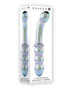 Gender X Lustrous Galaxy Wand Dual Ended Glass Massager – Green