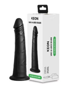 Kiiroo Keon Vacuum Lock Dildo – Compatible with Keon Adapter, Body-Safe Silicone, 7.5 Inch Length, Black