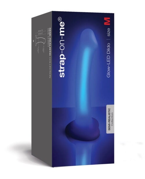 Strap-On-Me Glow-Led Dildo in Purple – Rechargeable Silicone with Light Modes and Suction Base