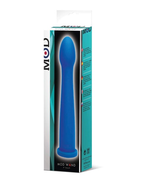 MOD Designs Smooth Wand Blue – 7.5 Inch Silicone Dildo for Her Pleasure