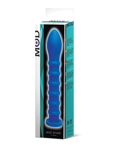 MOD Ribbed Wand Blue - 7.5 Inch Silicone Dildo for Her Pleasure