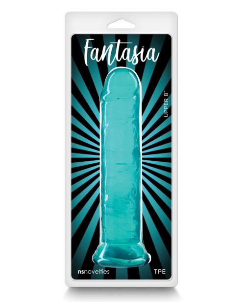 Fantasia Upper 8" Dildo in Teal by NS Novelties - Realistic, Flexible, Harness Compatible