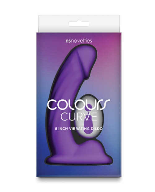 Colours Curve Vibrating 6-inch Dildo - Purple by NS Novelties