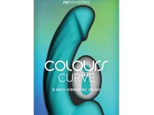 Colours Curve Vibrating 6-Inch Dildo in Teal by NS Novelties