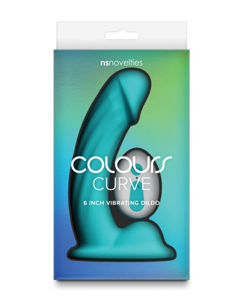 Colours Curve Vibrating 6-Inch Dildo in Teal by NS Novelties