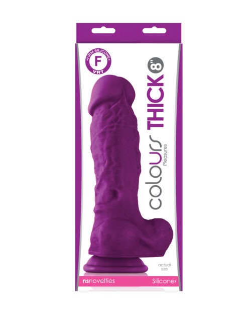Colours Pleasures Thick 8-Inch Dildo in Purple by NS Novelties
