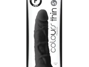 Colours Pleasures 5-inch Thin Dildo in Black by NS Novelties