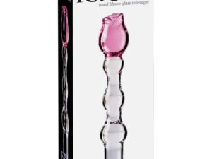 Icicles No. 12 Hand Blown Glass Massager - Clear with Rose Tip by Pipedream Products (Part #291200)