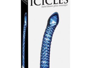 Pipedream Icicles No. 29 Hand Blown Glass Massager in Blue - Elegant & Body Safe