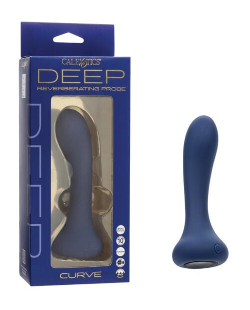 Deep Deep Curve Pleasure Probe by California Exotic Novelties - Navy, Silicone & ABS