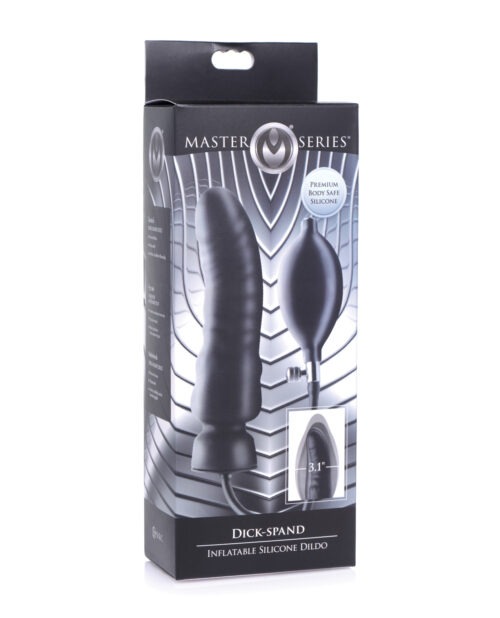 Master Series Dick-Spand Inflatable Silicone Dildo with Realistic Features and Customizable Fill