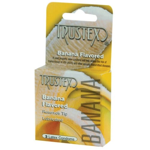 Global Protection Corp. Trustex L4025C Banana Flavored Condoms - 3 Pack
