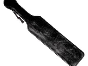 Sportsheets Dual-Sided Leather & Fur Paddle with Black Faux Fur