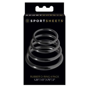 Sportsheets Rubber O-Ring 4-Pack Black - Versatile Lift and Restraint Accessories