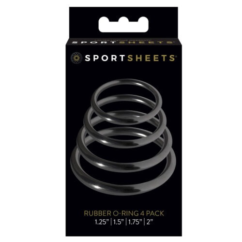 Sportsheets Rubber O-Ring 4-Pack Black - Versatile Lift and Restraint Accessories