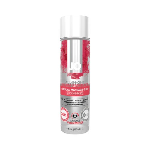 System Jo JO All-In-One Sensual Massage Glide Warming 4 oz. - Long-Lasting Silicone-Based Massage Oil