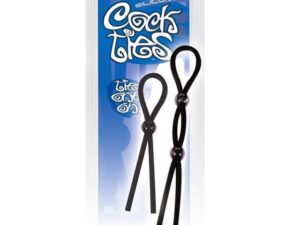 Doc Johnson Cock Ties (Black) Lasso/Bolo - Silicone Erection Enhancer