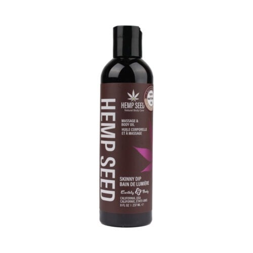 Earthly Body Hemp Seed Massage Oil Skinny Dip 8 oz. - Vanilla + Cotton Candy Scent